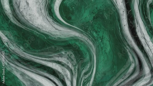 Emerald Green Liquid Marble: Abstract Art Swirls