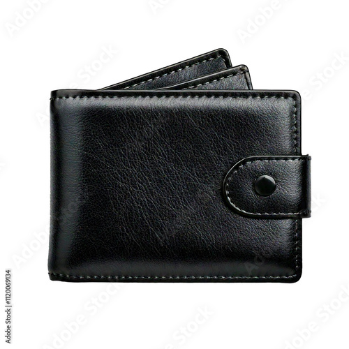 Obraz na płótnie a Black leather men's wallet isolated on transparent background w salonie