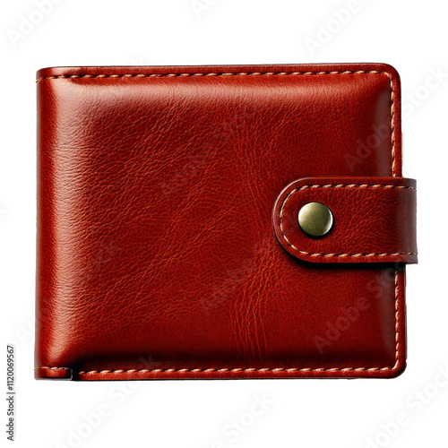 Obraz na płótnie Brown leather men's wallet isolated on transparent background w salonie