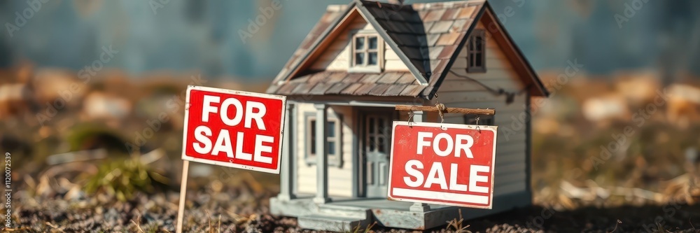 A small, weathered house with a A small, weathered house with a