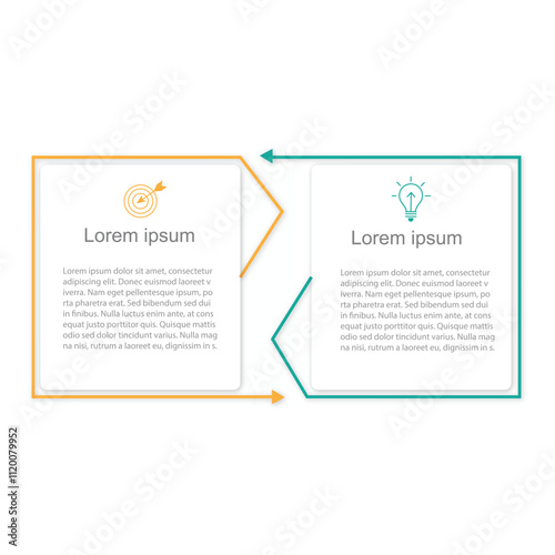 Business infographic template with 2 options, steps, workflow, process chart.