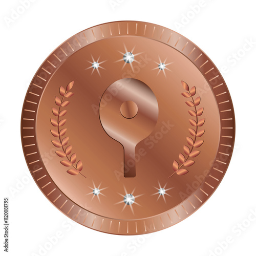 Ping pong. Bronze medal medal for third place.