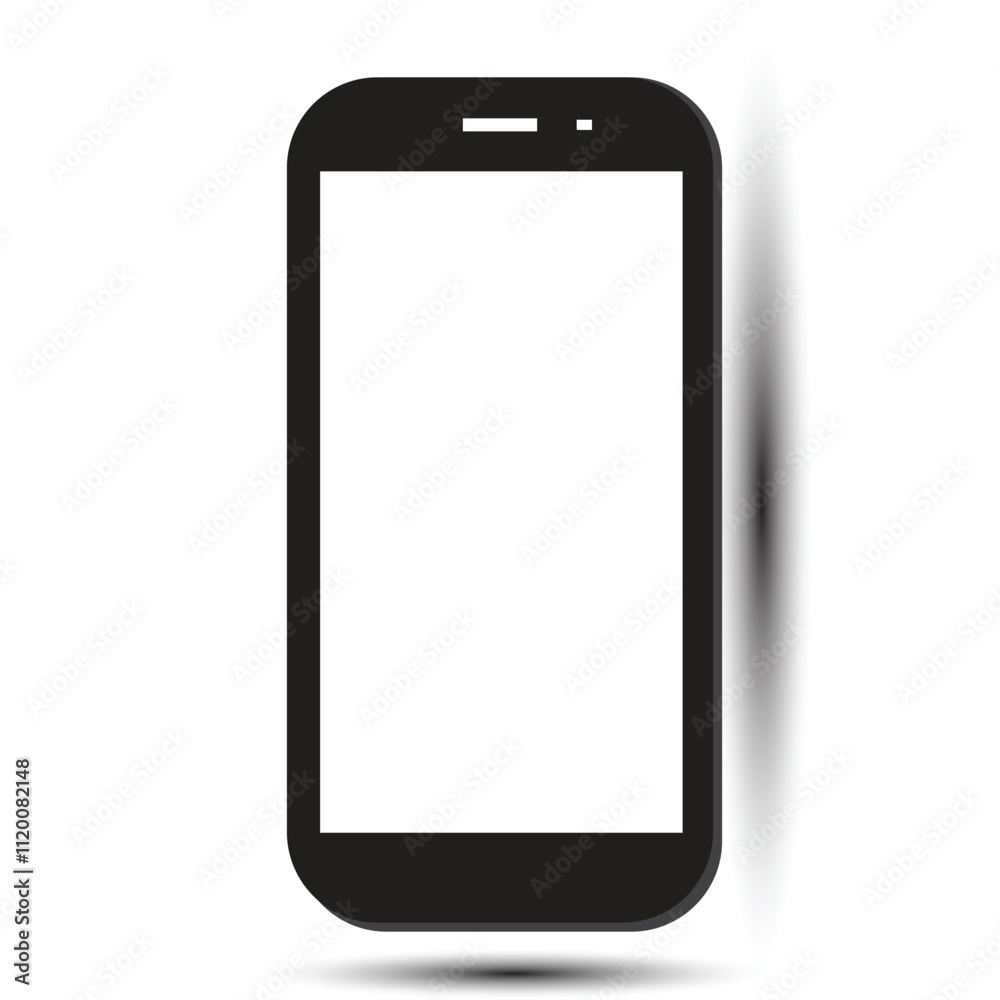 smartphone with blank white screen with blank white screen isolated on white background. vector illustration smartphone with blank white screen with blank white screen isolated on white background. vector illustration