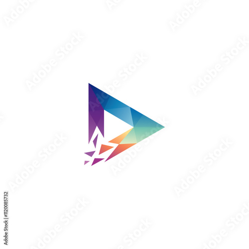 Free Download Prism media play colorful logo design - GFXLoad