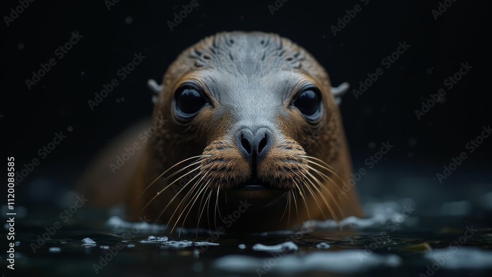 A close up of a seal in the water A close up of a seal in the water