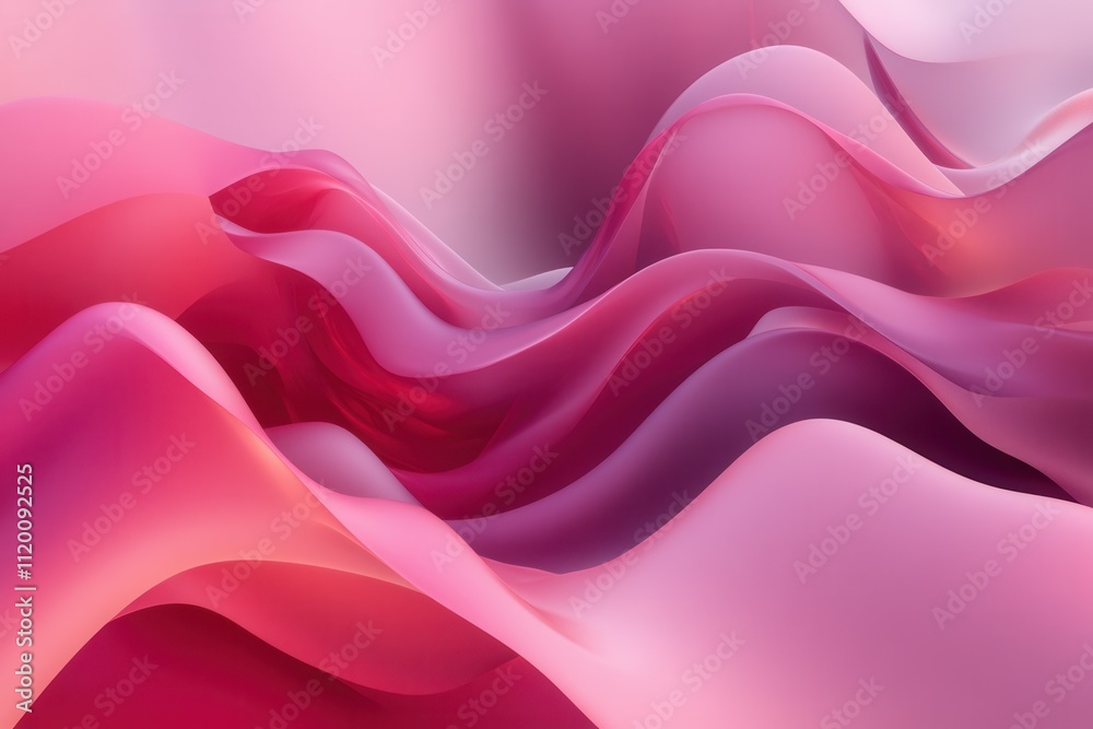 Obraz premium Abstract waves of pink and red flowing shapes.