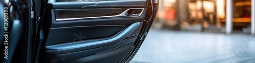 Close-up of modern car door and handle