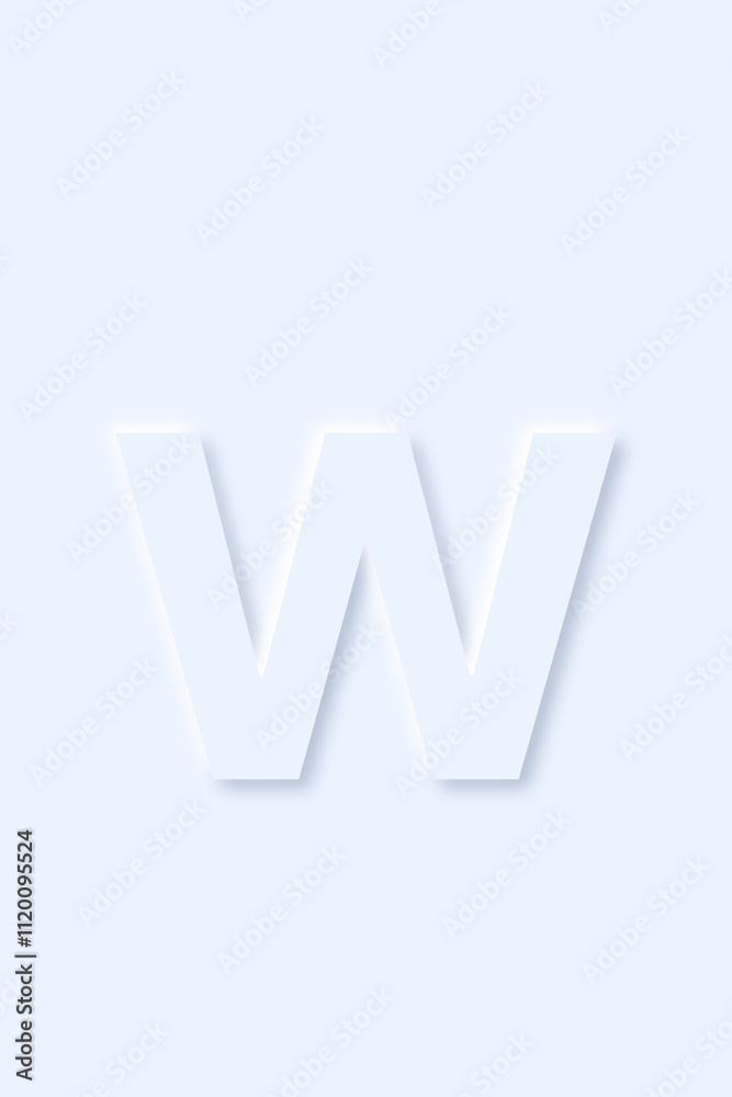 lowercase English letter w in light blue color lowercase English letter w in light blue color