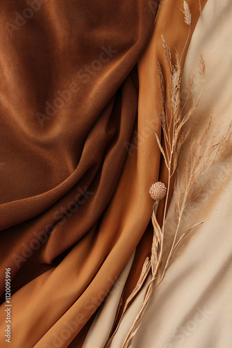 textures  color 2025, Mocha Mousse, leather and dried flowers