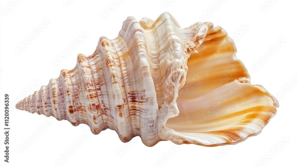 Spiral Seashell With Brown And White Stripes Spiral Seashell With Brown And White Stripes