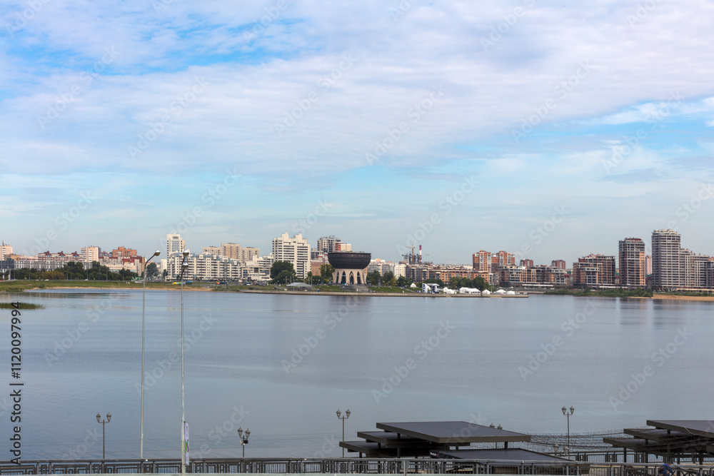 Naklejka premium Russia Kazan city view on a cloudy summer day