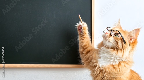 Engaging cat teacher creates fun home learning environment