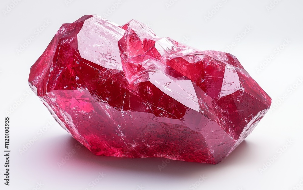 Bright Red Crystal on White Background Bright Red Crystal on White Background