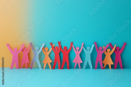 Colorful Paper People Celebrating Unity and Success1 photo