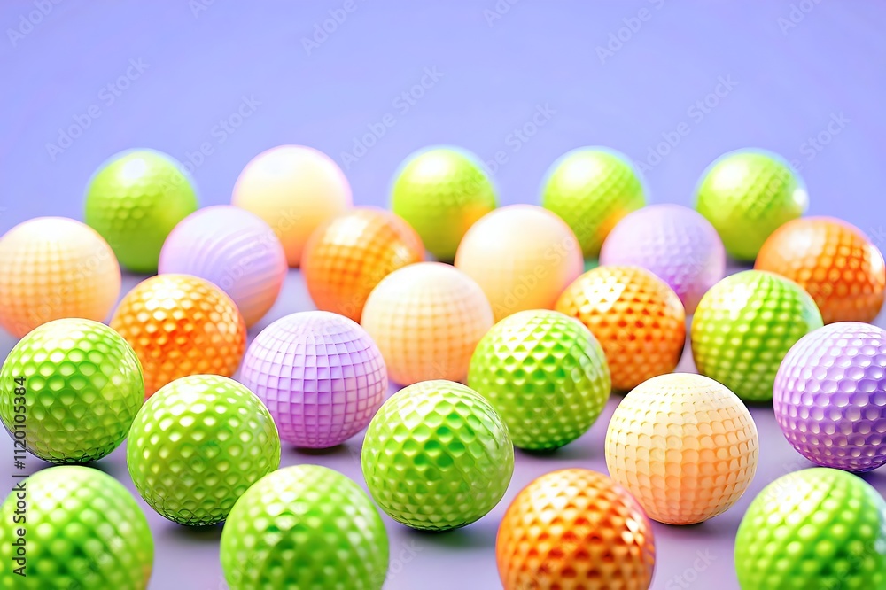 Colorful Golf Balls Playful Design Bright Textured Patterns Colorful Golf Balls Playful Design Bright Textured Patterns