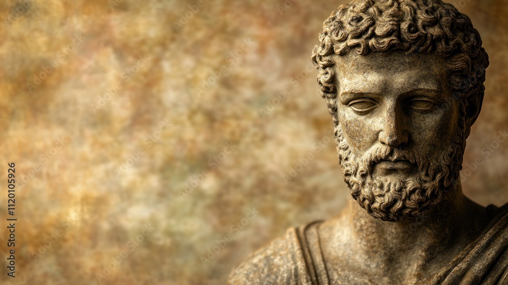 A close-up of a classical statue depicting a bearded figure with a thoughtful expression. A close-up of a classical statue depicting a bearded figure with a thoughtful expression.