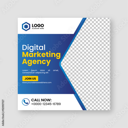 Digital business marketing agency social media posts banner design and minimal square banner template, ads, flyer design for promotion your corporate company and digital marketing agency