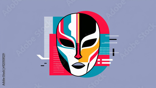 mask illustration in pop art vector style