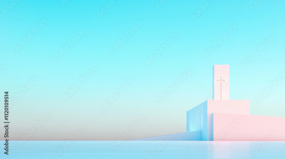 Obraz premium Minimalist Architecture in Pastel Colors