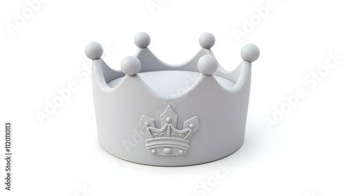 platinum crown 3D render with a royal crest and sparkling diamonds isolated on a white background create with ai