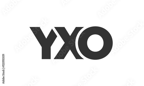 YXO logo design template with strong and modern bold text. Initial based vector logotype featuring simple and minimal typography. Trendy company identity.