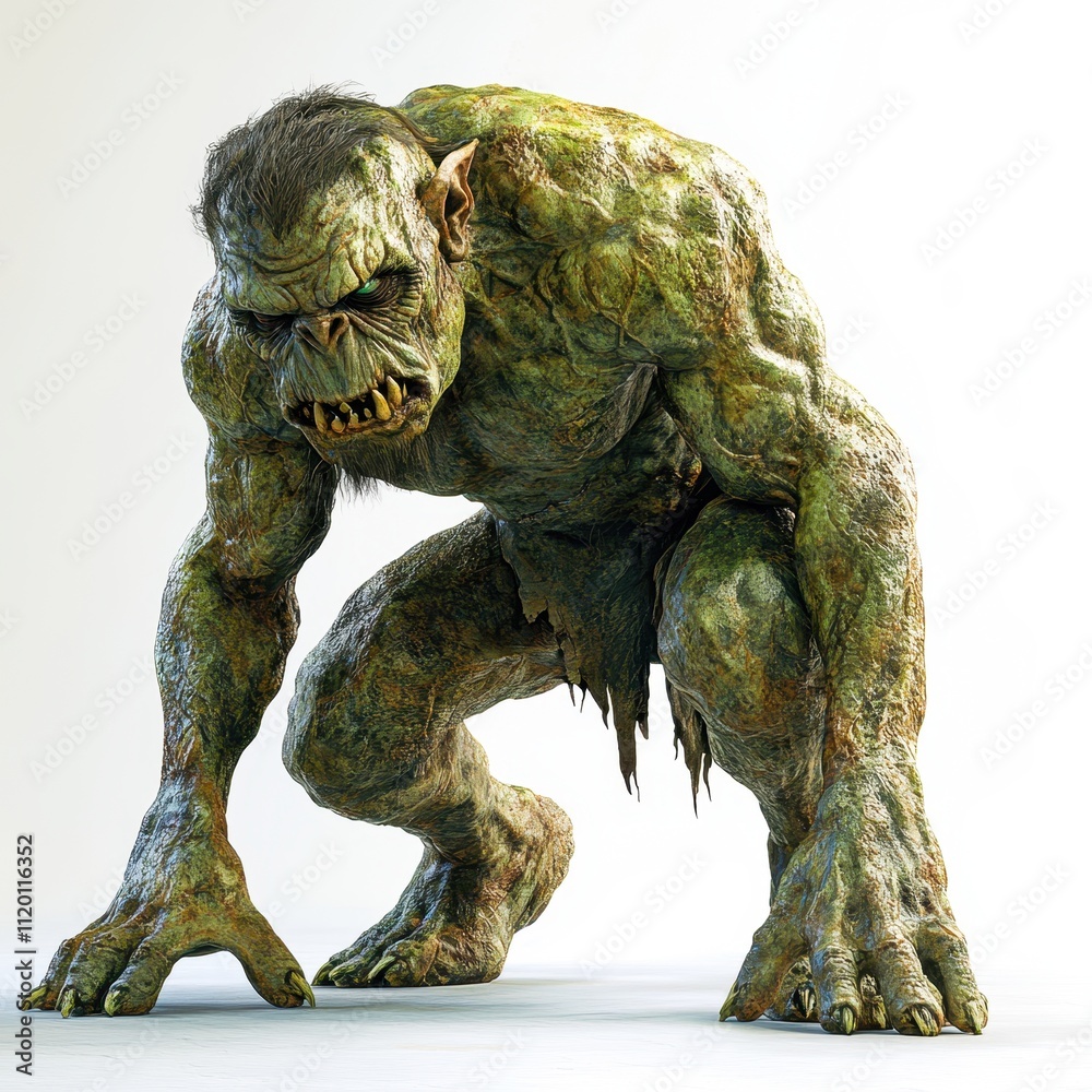 A fierce, monstrous creature stands on all fours, showcasing its muscular build and detailed, textured skin, This image can be used for fantasy book covers, games, and creative illustrations, A fierce, monstrous creature stands on all fours, showcasing its muscular build and detailed, textured skin, This image can be used for fantasy book covers, games, and creative illustrations,