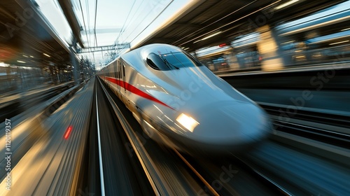 high-speed train on tracks