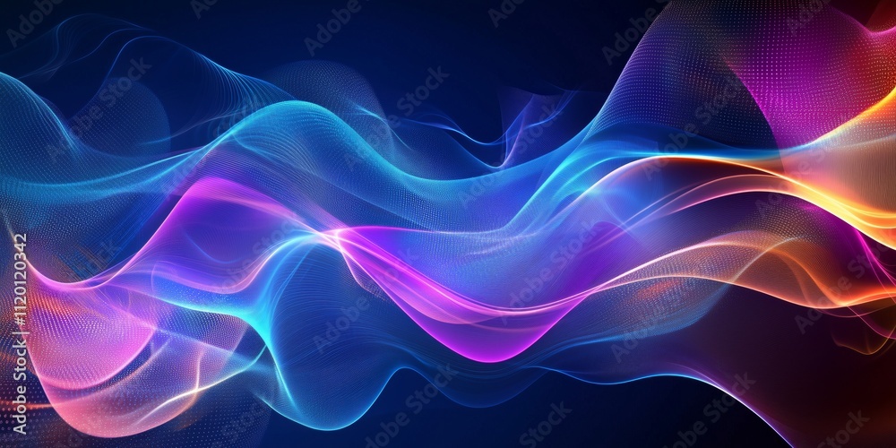 Abstract psychedelic energy waves with glowing gradients and ripple effects.