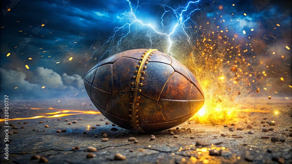 Dramatic Impact of a Rugby Ball on the Ground Dramatic Impact of a Rugby Ball on the Ground