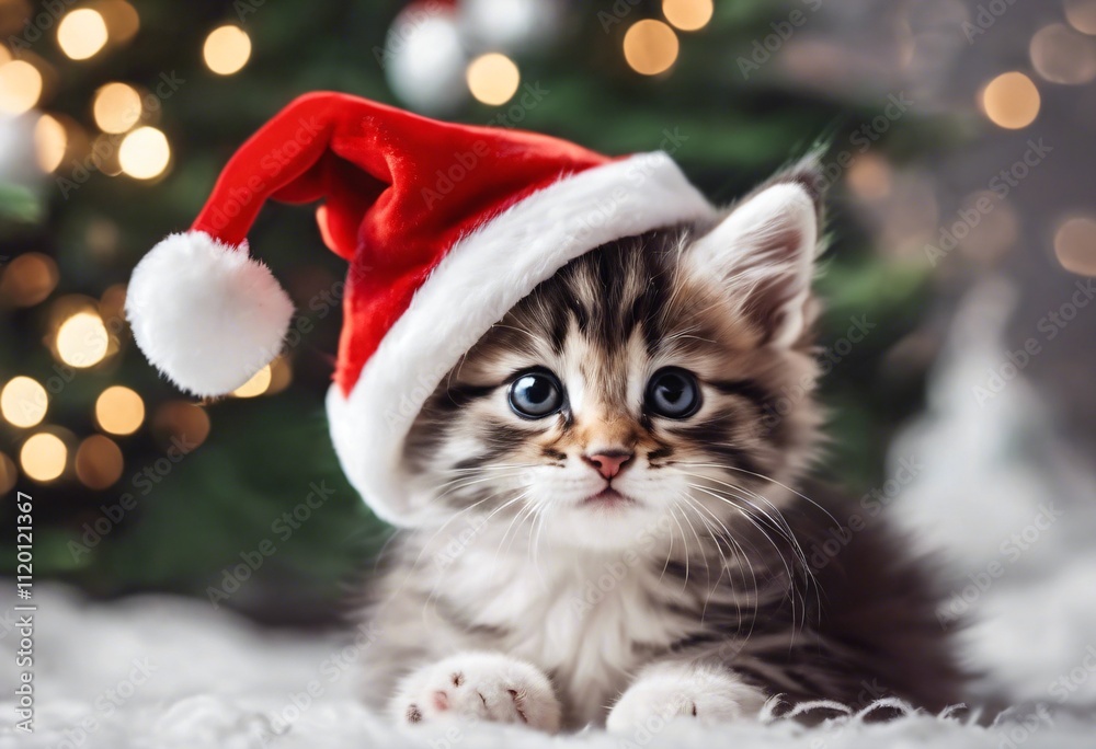 Cat wearing Santa hat Cat wearing Santa hat