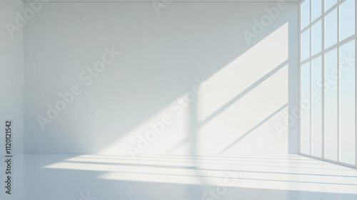 Minimalist White Room with Large Window