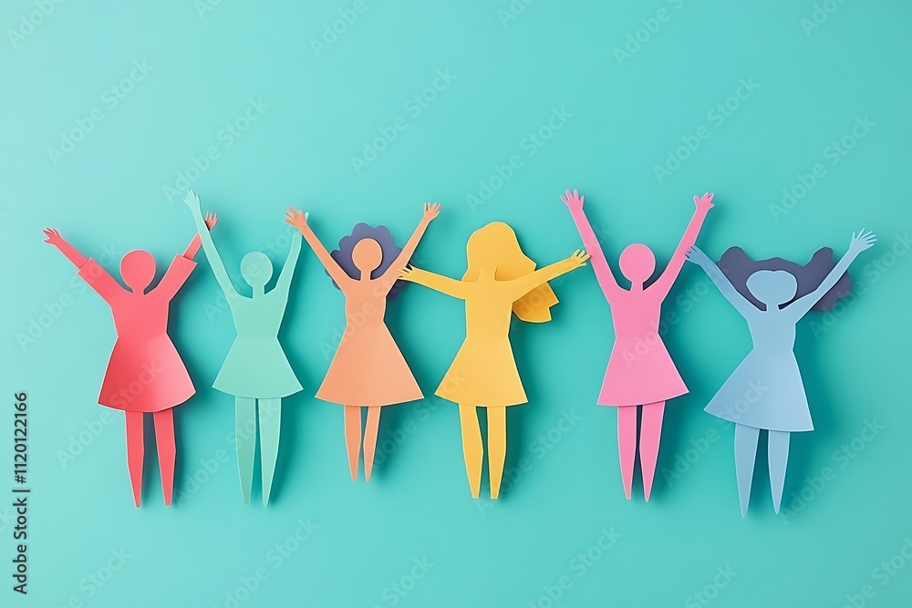 Colorful Women Celebrating Equality Together Colorful Women Celebrating Equality Together