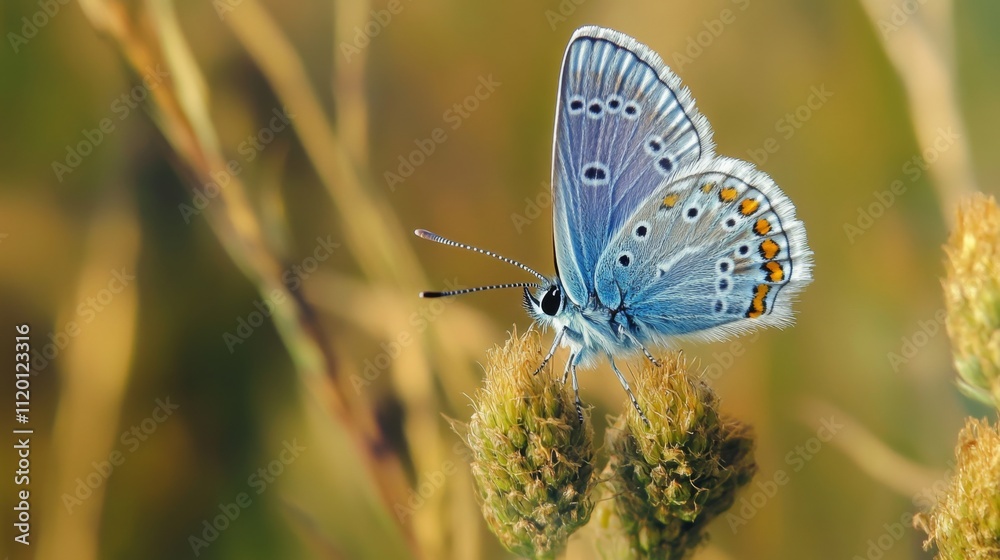 Stunning Blue Butterfly on a Flower Stunning Blue Butterfly on a Flower