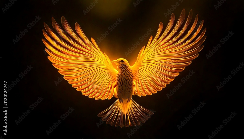 Obraz premium Bird, glowing, abstract, art, colors, light, 
