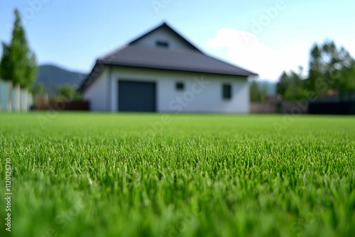 Wallpaper Mural Vibrant green lawn with house in background. Torontodigital.ca