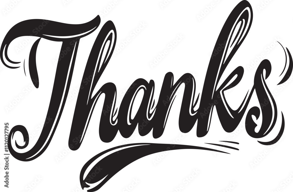 Obraz premium Thanks simple calligraphy, Modern had written lettering sign on white background