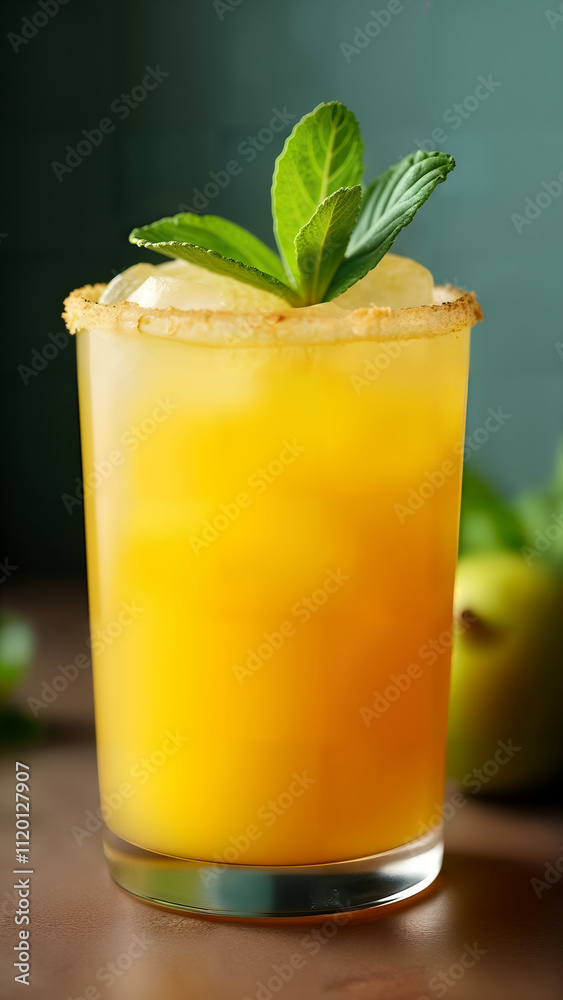 Refreshing Mango Basil Cocktail
