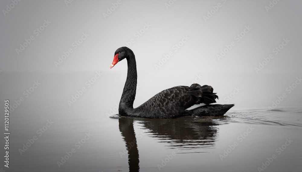 Fototapeta premium black swan on the water