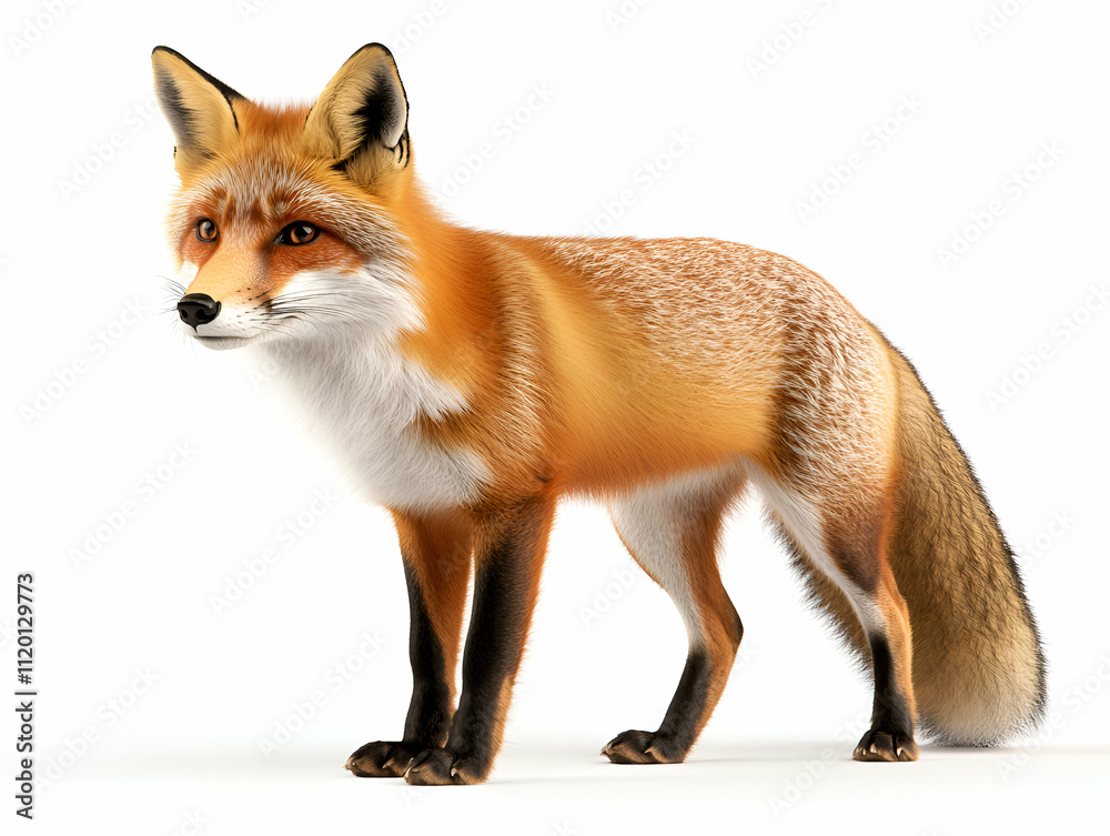 Obraz premium A stunning red fox standing elegantly.