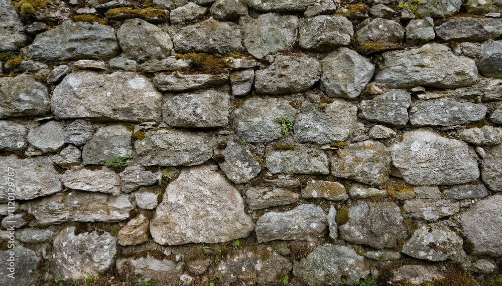 Detailed Stone Wall Texture with Irregularly Sized Stones Detailed Stone Wall Texture with Irregularly Sized Stones