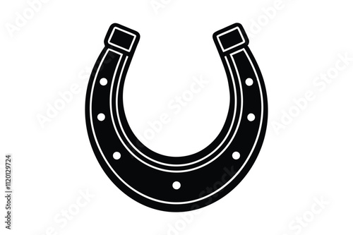 Horse shoe vector style silhouette art