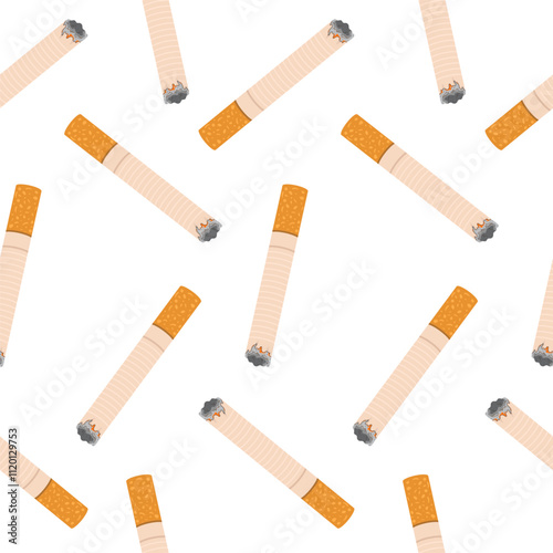 Pattern with cigarettes. Vector illustration.