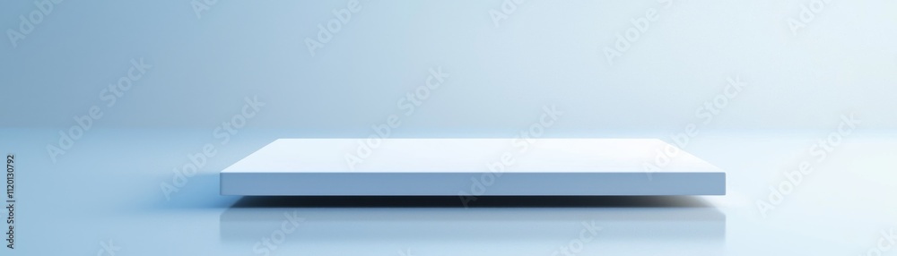 A minimalist white platform on a smooth surface, illuminated with soft lighting, creating a serene and modern aesthetic. A minimalist white platform on a smooth surface, illuminated with soft lighting, creating a serene and modern aesthetic.