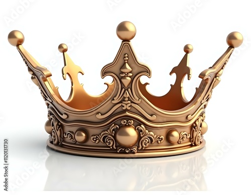 crown 3D isolated on transparent background cutout ia  photo