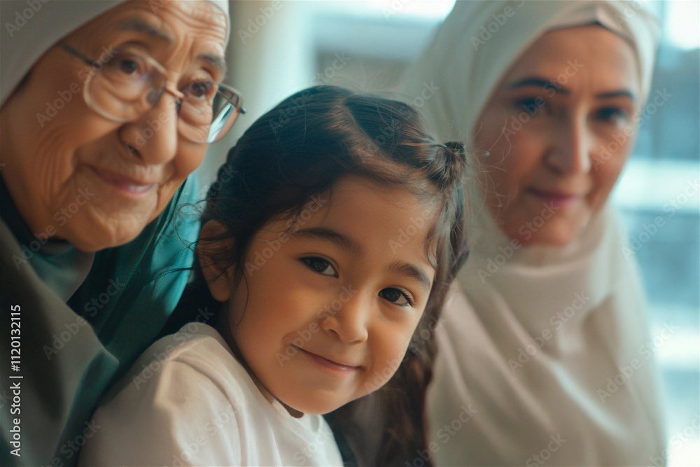 AI-generated photo with an Arab women. Middle Eastern family portrait AI-generated photo with an Arab women. Middle Eastern family portrait