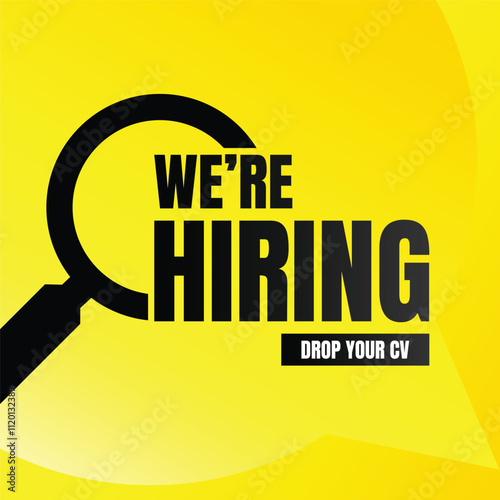 We are hiring creative poster design, Vacancy here social media post vector, Join our team vacancy hiring post recruitment advertising template