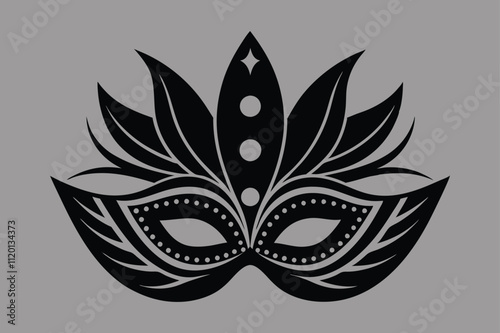 carnival festival mask vector silhouette.