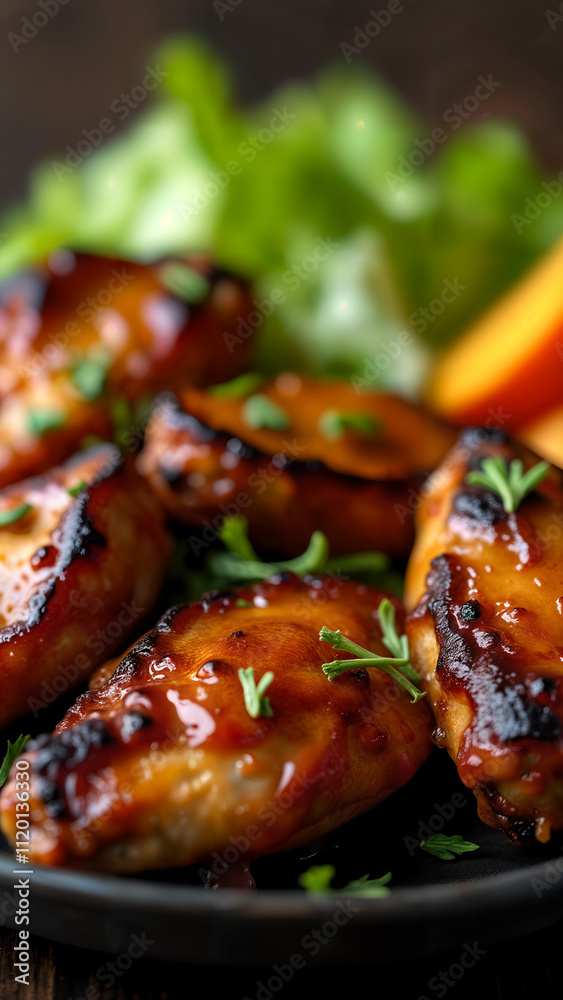 Grilled Peach BBQ Chicken Wings Grilled Peach BBQ Chicken Wings