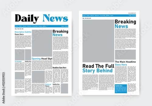 daily newspaper design graphical layout template