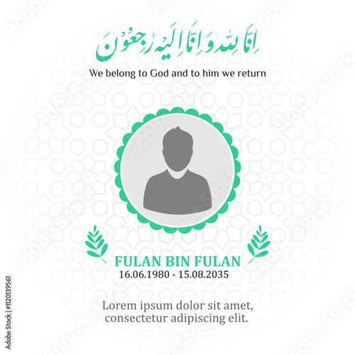 Islamic death announcement condolences for media social